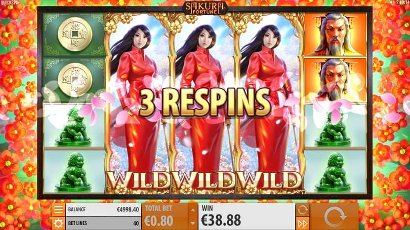 96.61% 玩家回報率 - Sakura Fortune 熱門老虎機 (Quickspin) 櫻花財富