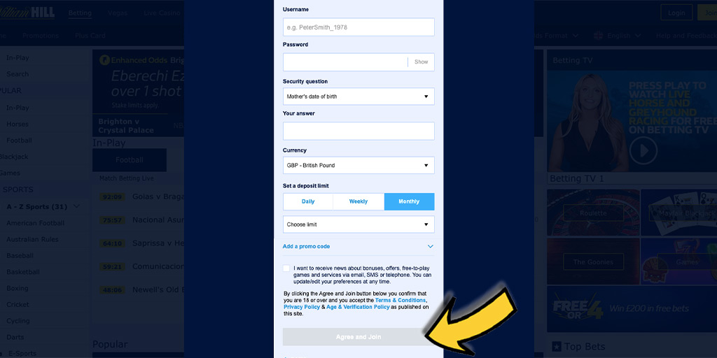 William Hill 威廉希爾平台-如何註冊免費帳戶?