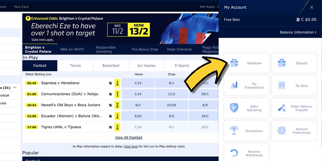 William Hill 威廉希爾平台-如何成功出金/提款?